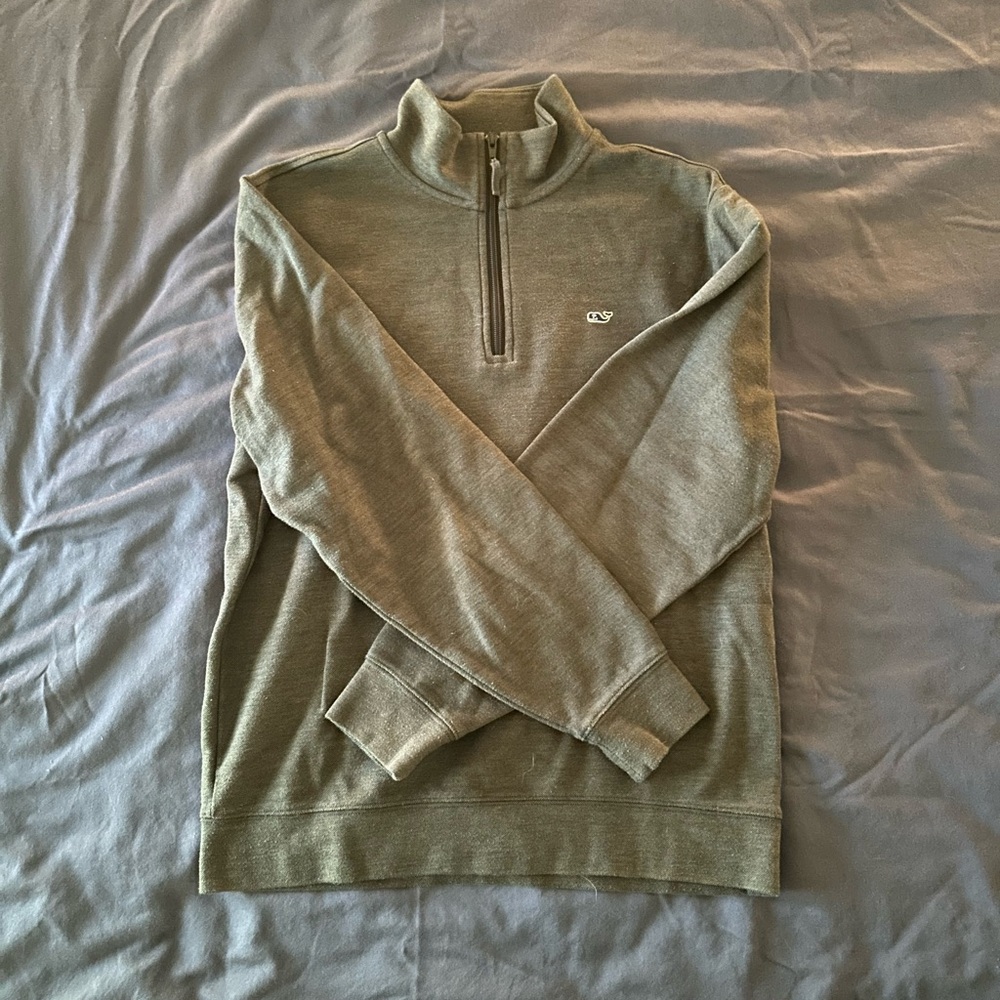 Vineyard Vines Men's Light Gray Zip-Up Sweater